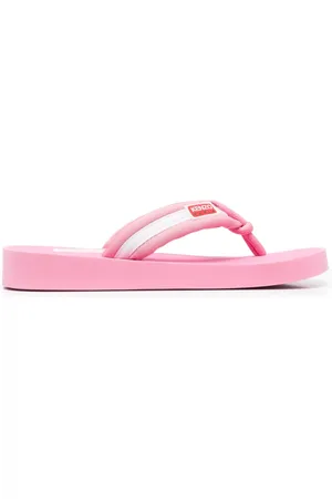 Kenzo Logo-patch striped flip flops