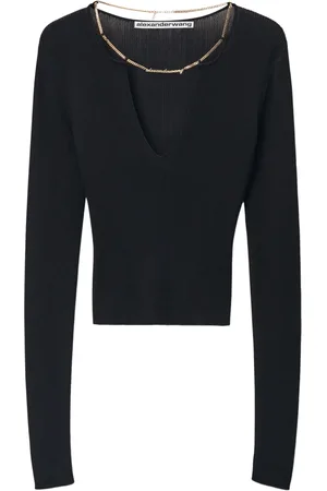 Alexander Wang Logo-plaque knitted top