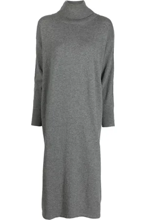 N.PEAL Roll-neck cashmere midi dress