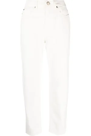 Twin-Set Embroidered-logo straight-leg denim trousers