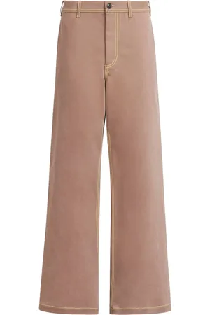Marni Contrast-stitching wide-leg trousers