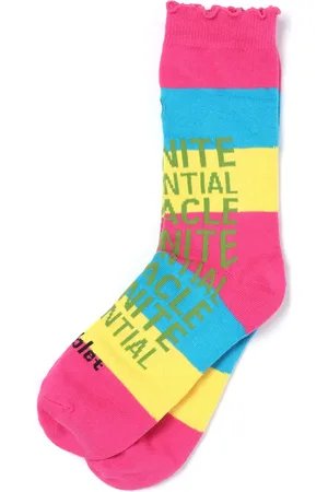 DOUBLET Slogan-print striped socks