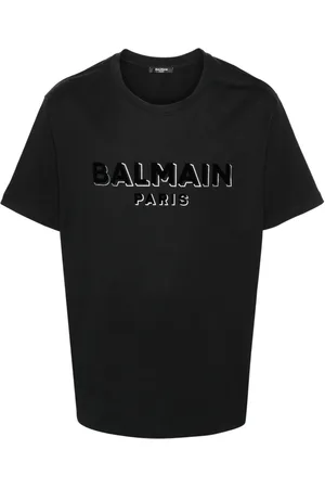 Balmain Flocked-logo cotton T-shirt