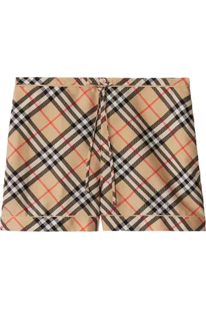 Burberry Check-print silk shorts