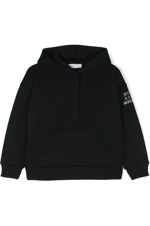 MONNALISA Rhinestone-logo seamed hoodie