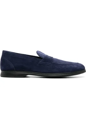 Kiton Tonal-stitching almond-toe loafers