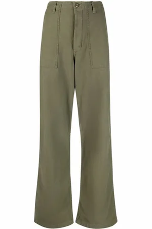 R13 Low-rise wide-leg trousers