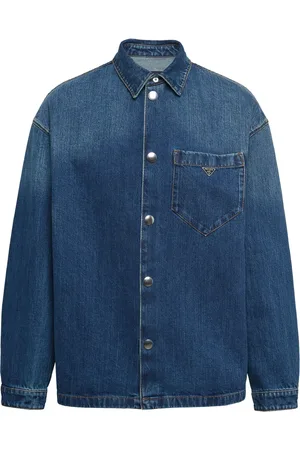 Prada Logo-plaque denim shirt