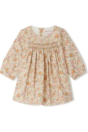 BONPOINT Floral-print smocked-panel dress