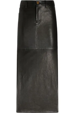 Etro Leather midi skirt