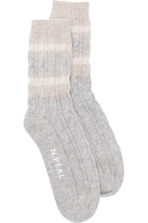 N.PEAL Stripe cable socks