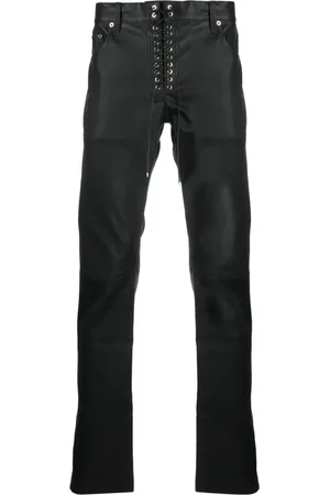 Ludovic De Saint Sernin Lace-up slim-cut leather trousers