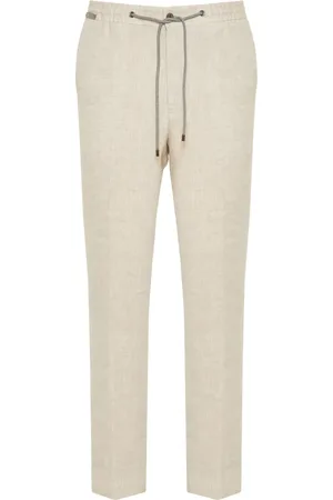 corneliani Drawstring linen trousers