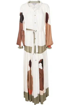 AMIR SLAMA Graphic-print long-sleeve maxi dress