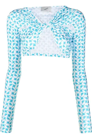COPERNI Patterned ruched cropped top