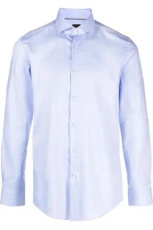 HUGO BOSS Spread-collar long-sleeve shirt
