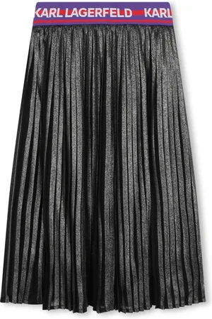 Karl Lagerfeld Metallic-effect pleated skirt