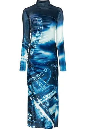Jean Paul Gaultier Pigalle-print velvet dress