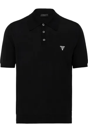 Prada Logo-embroidered wool polo shirt