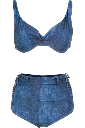 AMIR SLAMA High waist denim bikini set