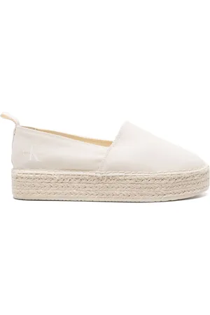Calvin Klein 35mm logo-print flatform espadrilles