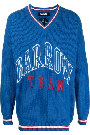 BARROW Intarsia-logo V-neck jumper