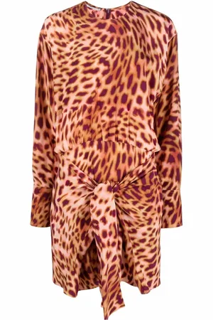 Stella McCartney Cheetah print knotted mini dress