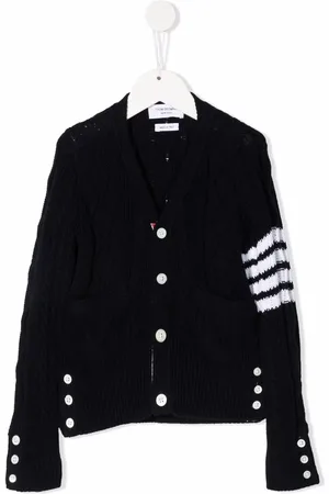 Thom Browne 4-Bar cable-knit cotton cardigan
