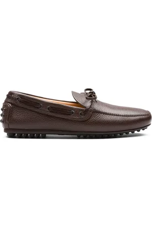 CAR SHOE Bow-detail leather driving shoes