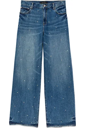 Purple Brand Rhinestone-embellished wide-leg jeans