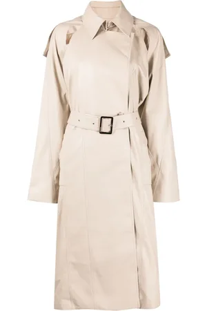 Boyarovskaya Logo-patch belted trench coat
