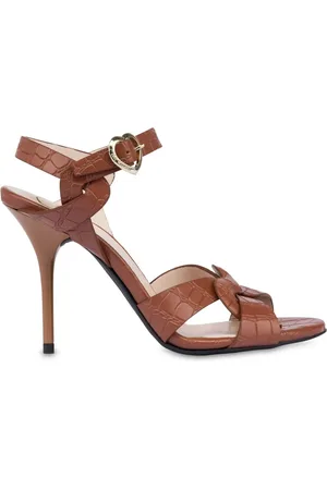 Moschino 100mm crocodile-effect leather sandals