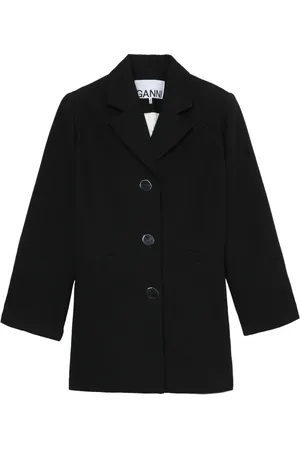 Ganni Single-breasted shoulder-pads blazer
