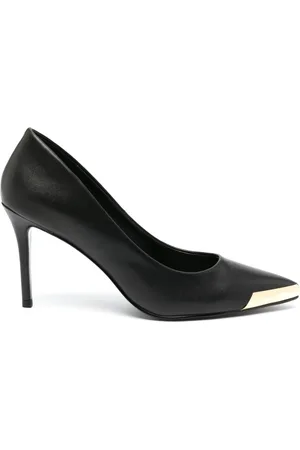 VERSACE Metal-toe 85mm leather pumps
