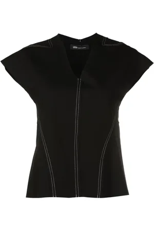 Uma Raquel Davidowicz Contrast-stitching V-neck top
