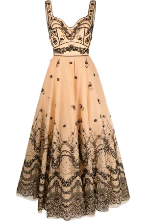 Saiid Kobeisy Floral-embroidered sleeveless tulle dress
