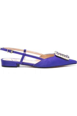 ROBERTO FESTA Lavanda crystal-buckle ballerina shoes