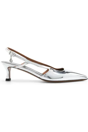 Maje 55mm metallic slingback pumps