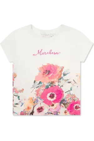 Marchesa Notte Logo-embroidered floral T-shirt