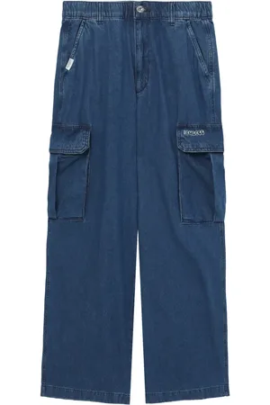 Chocoolate Cargo-pocket wide-leg jeans