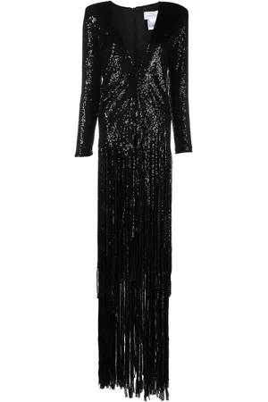 Ana Radu Sequin-embellished V-neck maxi dress