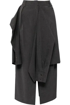 GOEN.J Layered shirt-detail midi skirt