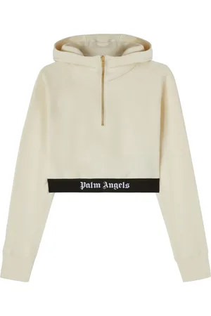 Palm Angels Logo-tape cropped hoodie