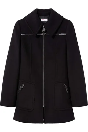 Puccini Oversize-collar zip-up wool coat