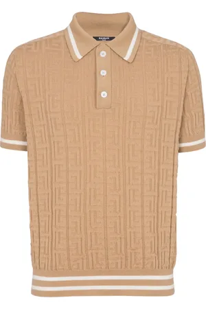 Balmain Monogram-jacquard polo shirt