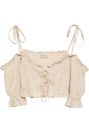 Guess Broderie-anglaise crop top
