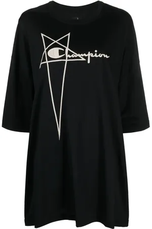Rick Owens Logo-embroidered cotton T-shirt