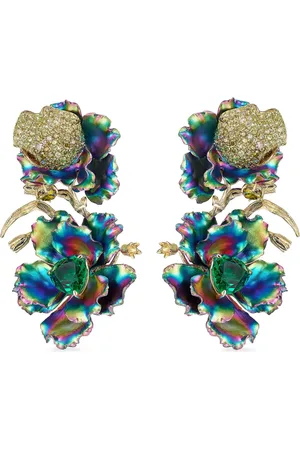 Anabela Chan 18kt yellow gold Magnolia multi-stone earrings