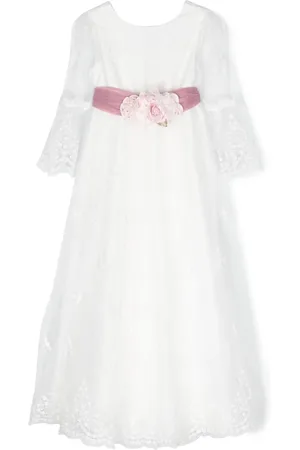 MONNALISA Floral-appliqu?? cotton maxi dress