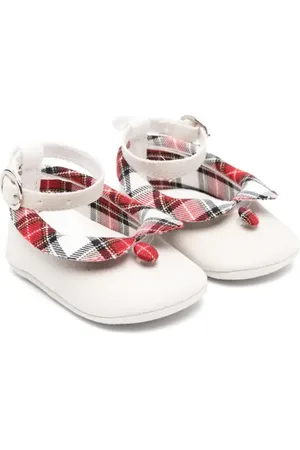 MONNALISA Plaid suede ballerina shoes